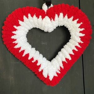 Red & white valentine heart door hanger
